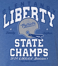 Load image into Gallery viewer, OLENTANGY LIBERTY FOOTBALL STATE CHAMP BLUE TEE