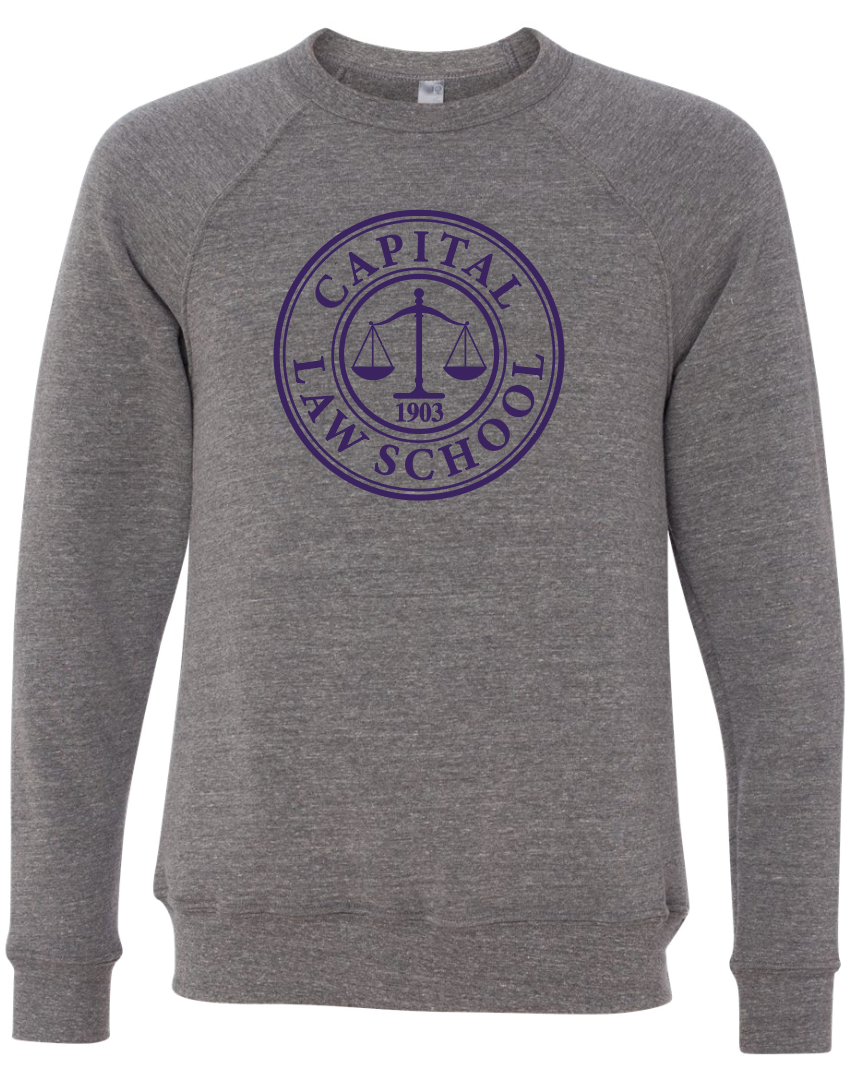 CAPITAL LAW SCHOOL CIRCLE GRAY CREW SWEATSHIRT