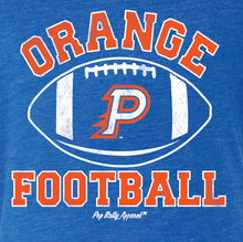 Load image into Gallery viewer, ORANGE FOOTBALL BLUE TEE
