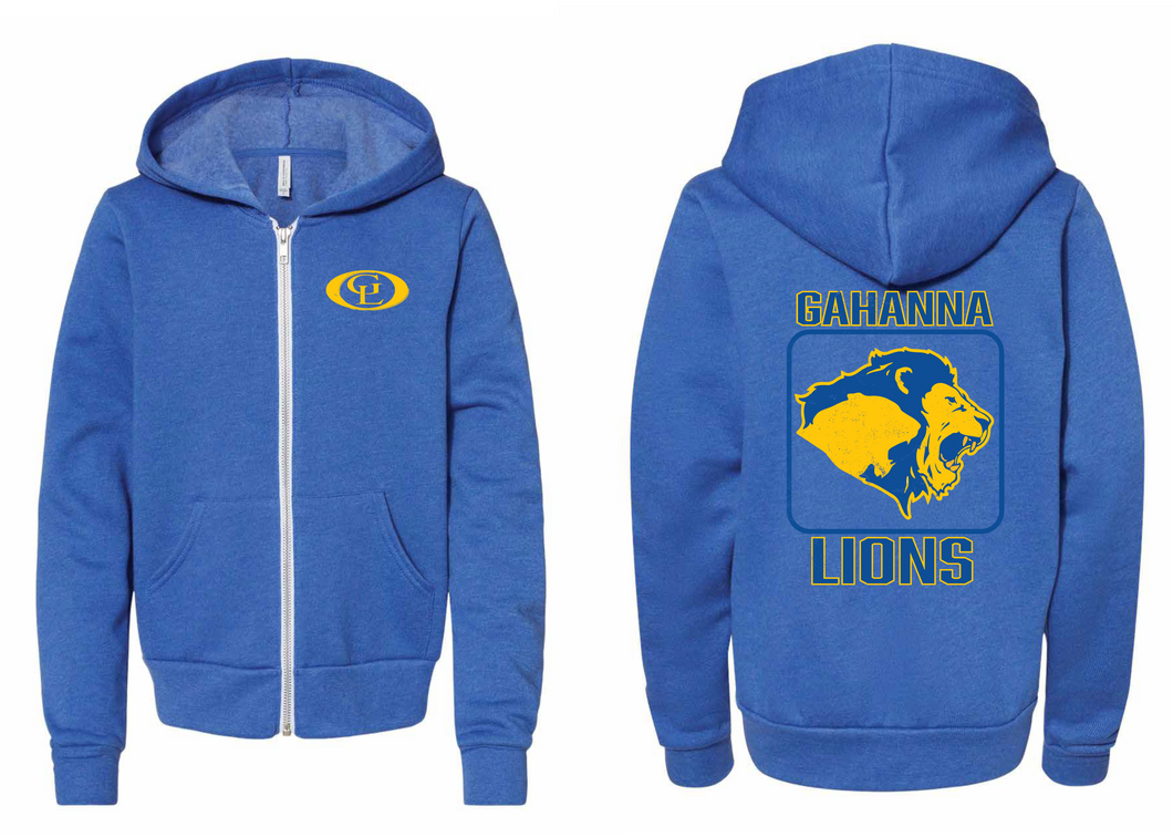 GAHANNA LIONS LOGO BLUE ZIPPIE