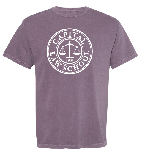 CAPITAL LAW SCHOOL CIRCLE VINTAGE PURPLE TEE