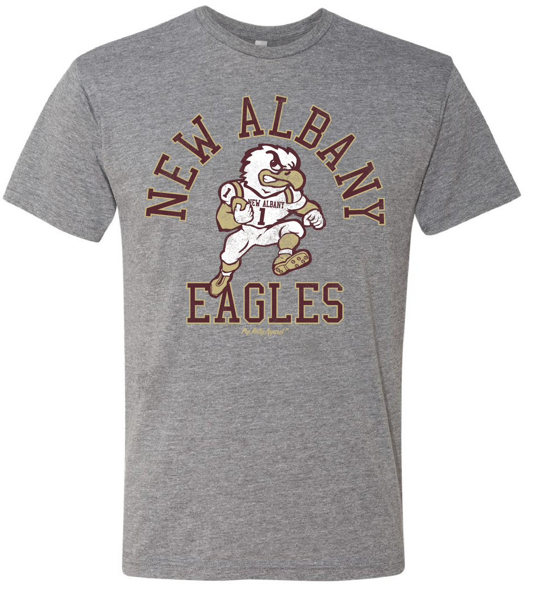 NEW ALBANY FOOTBALL RETRO EAGLE GRAY TEE