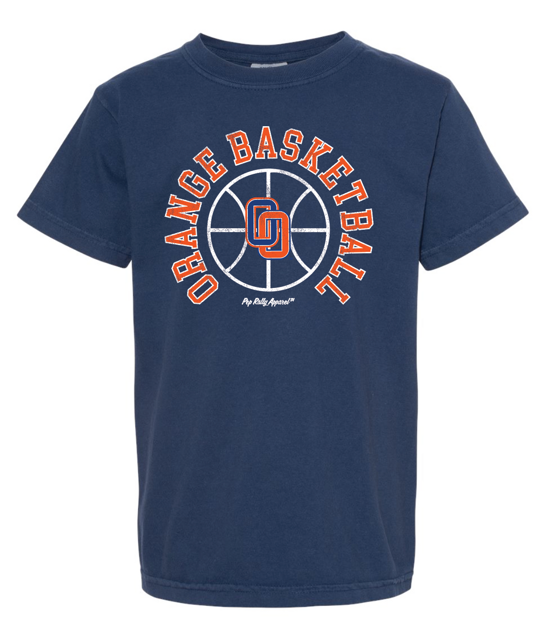 ORANGE BASKETBALL NAVY TEE