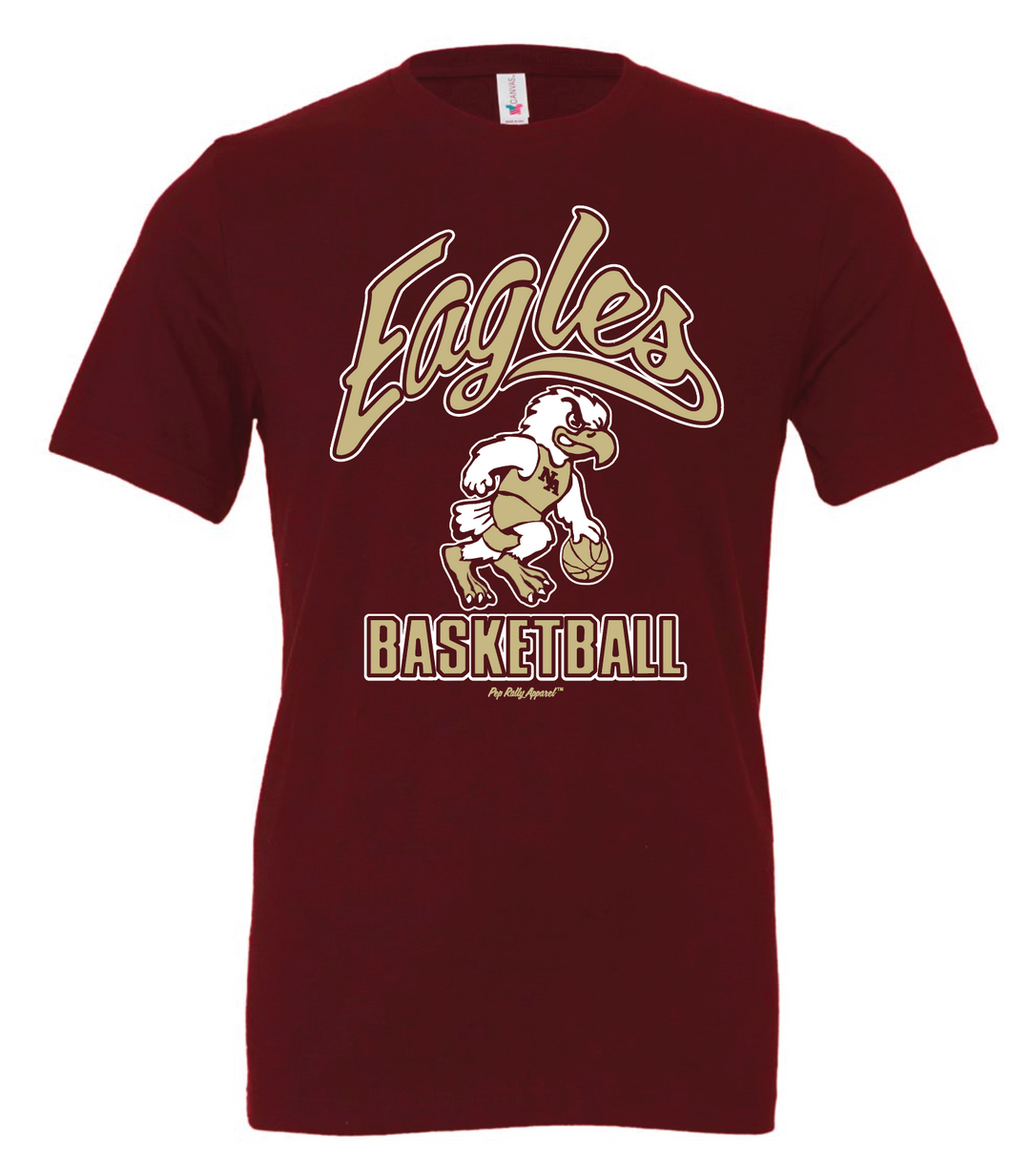 EAGLES BASKETBALL MAROON TRIBLEND TEE