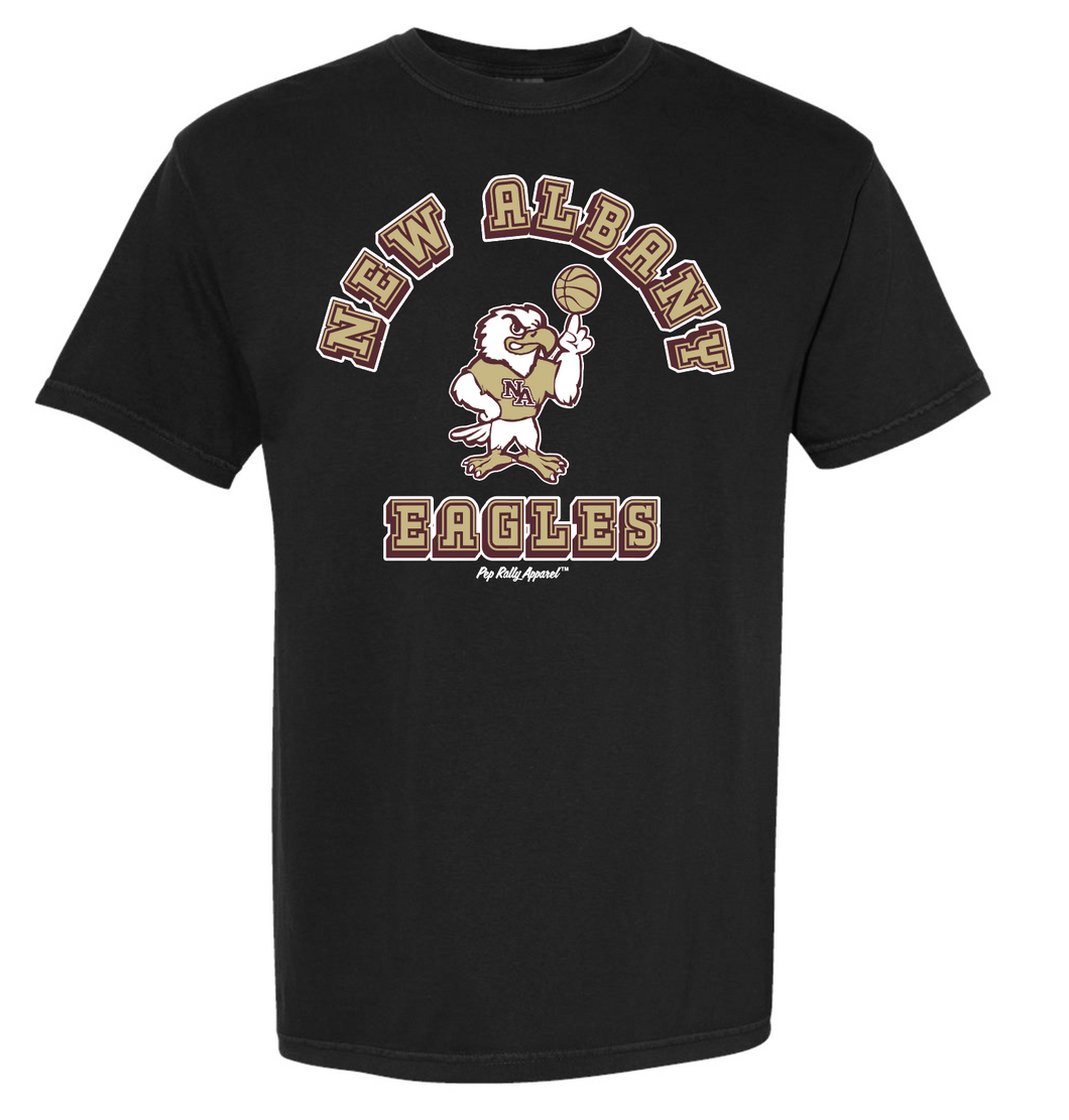 NEW ALBANY BASKETBALL MASCOT BLACK TRIBLEND TEE