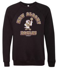 Load image into Gallery viewer, NEW ALBANY BASKETBALL MASCOT BLACK CREW SWEATSHIRT
