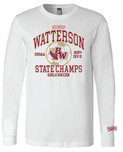 Load image into Gallery viewer, BW GIRLS SOCCER STATE CHAMPS WHITE LONG SLEEVE TEE
