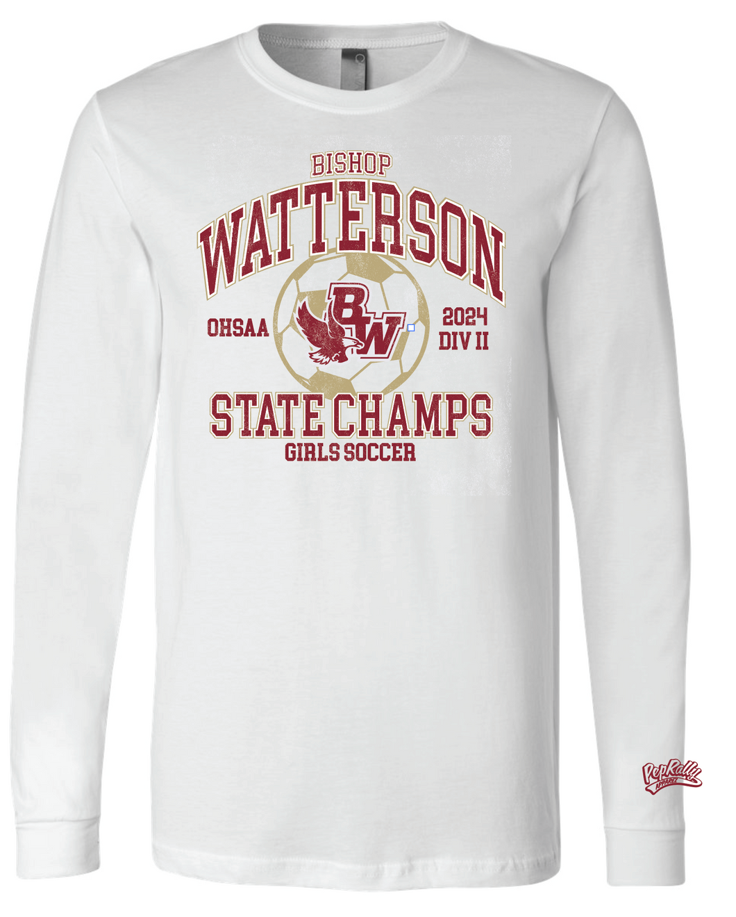 BW GIRLS SOCCER STATE CHAMPS WHITE LONG SLEEVE TEE