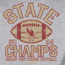 Load image into Gallery viewer, BISHOP WATTERSON FOOTBALL STATE CHAMPS GRAY HOODIE (PRESALE THRU 12/23 ITEMS WILL DELIVER IN JANUARY)
