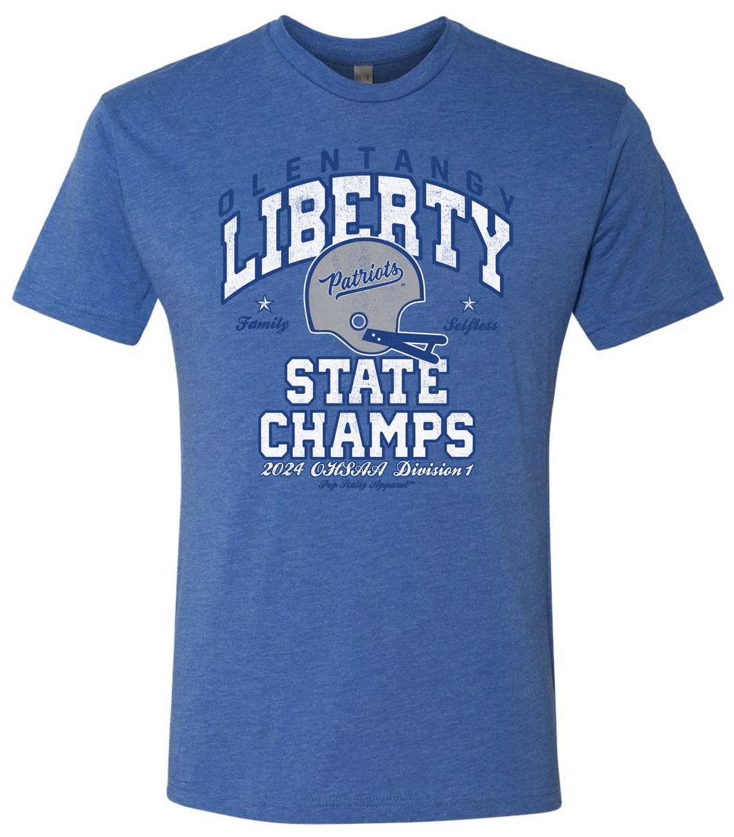 OLENTANGY LIBERTY FOOTBALL STATE CHAMP BLUE TEE (PRESALE)