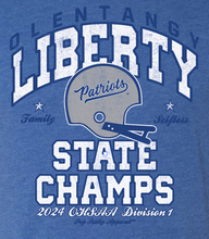 Load image into Gallery viewer, OLENTANGY LIBERTY FOOTBALL STATE CHAMP BLUE TEE (PRESALE)
