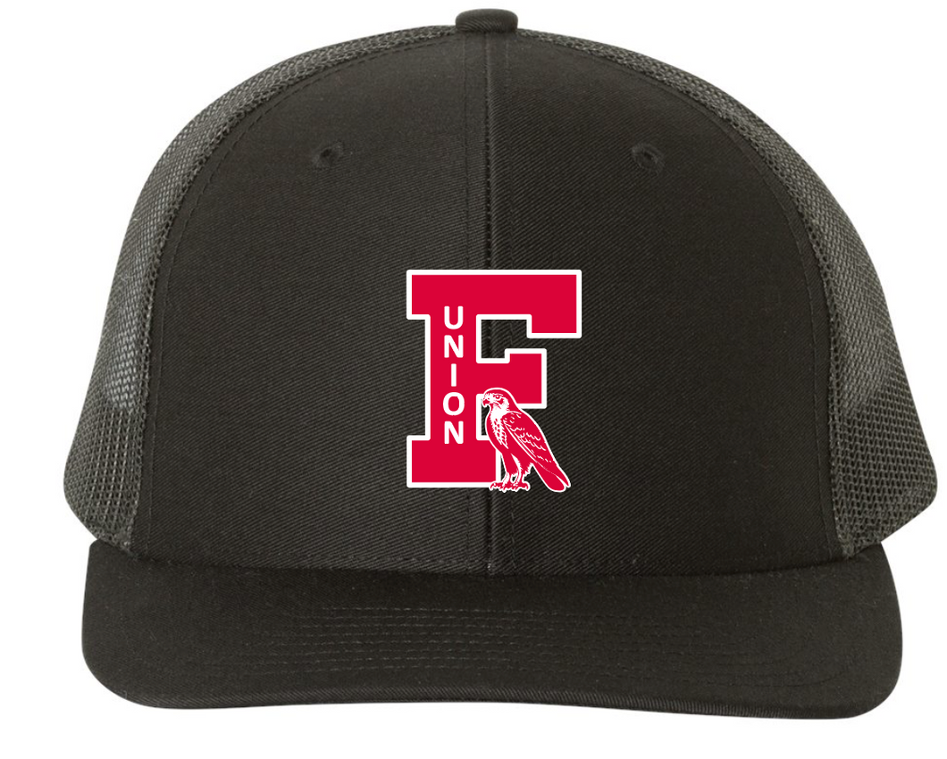 BLOCK F EMBROIDERED TRUCKER HAT