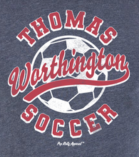 Load image into Gallery viewer, THOMAS WORTHINGTON SOCCER NAVY TEE
