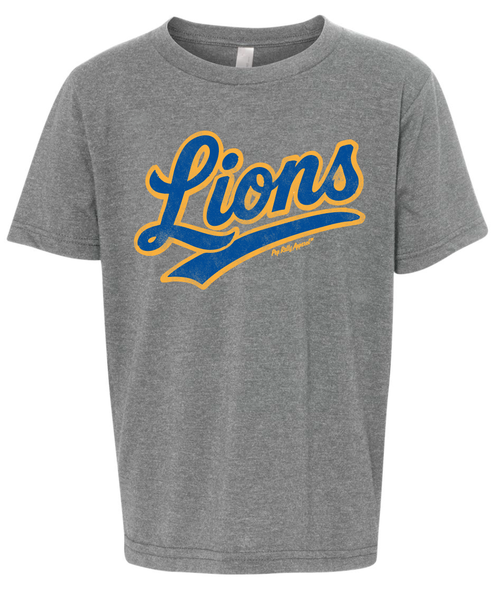 SCRIPT LIONS GRAY TEE