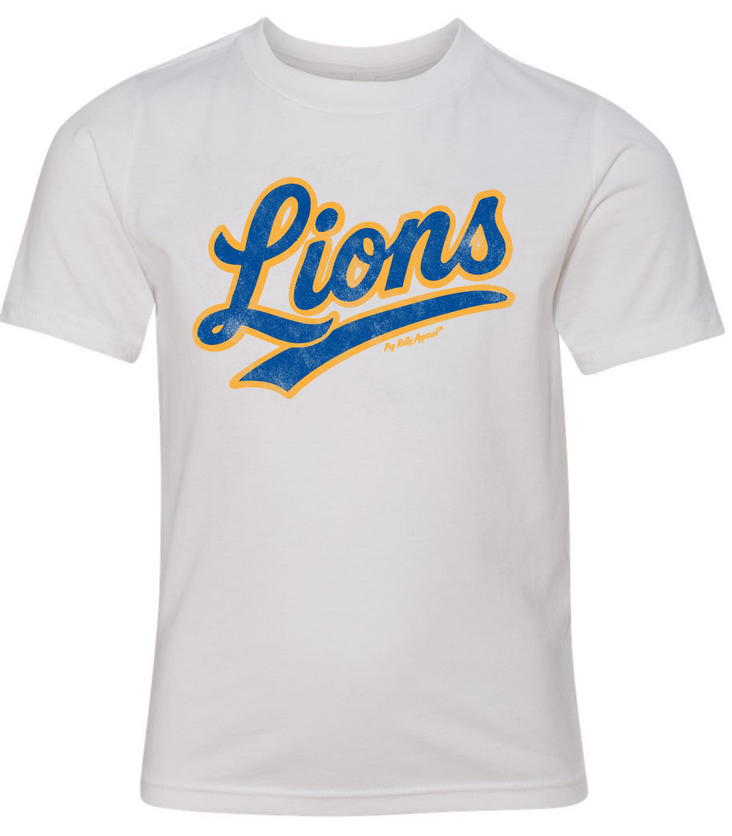 SCRIPT LIONS WHITE TEE