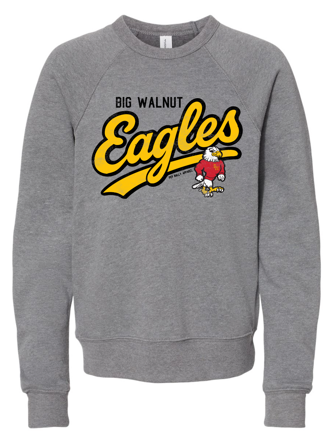 SCRIPT EAGLES GREY CREW SWEATSHIRT