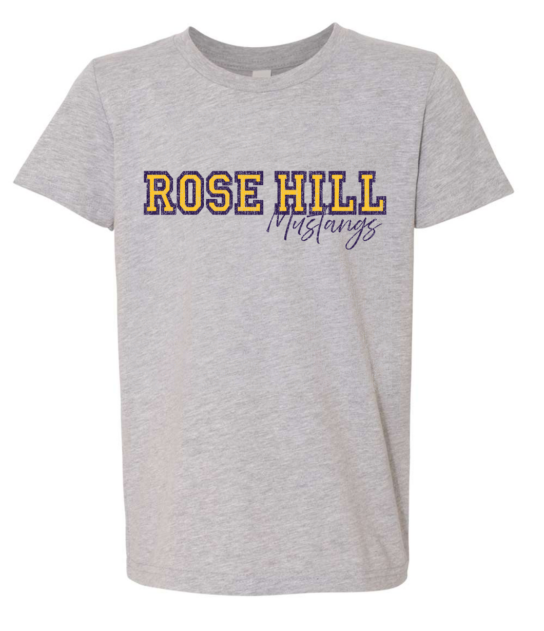 ROSE HILL MUSTANGS GREY TEE