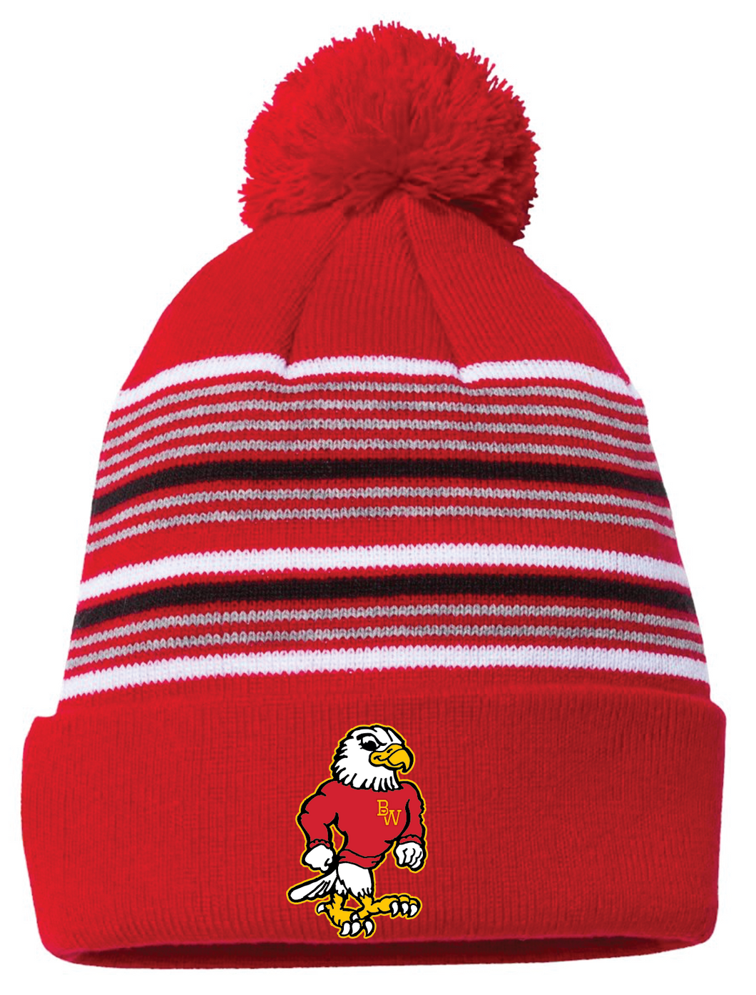 BW RETRO EAGLE STRIPED WINTER BEANIE