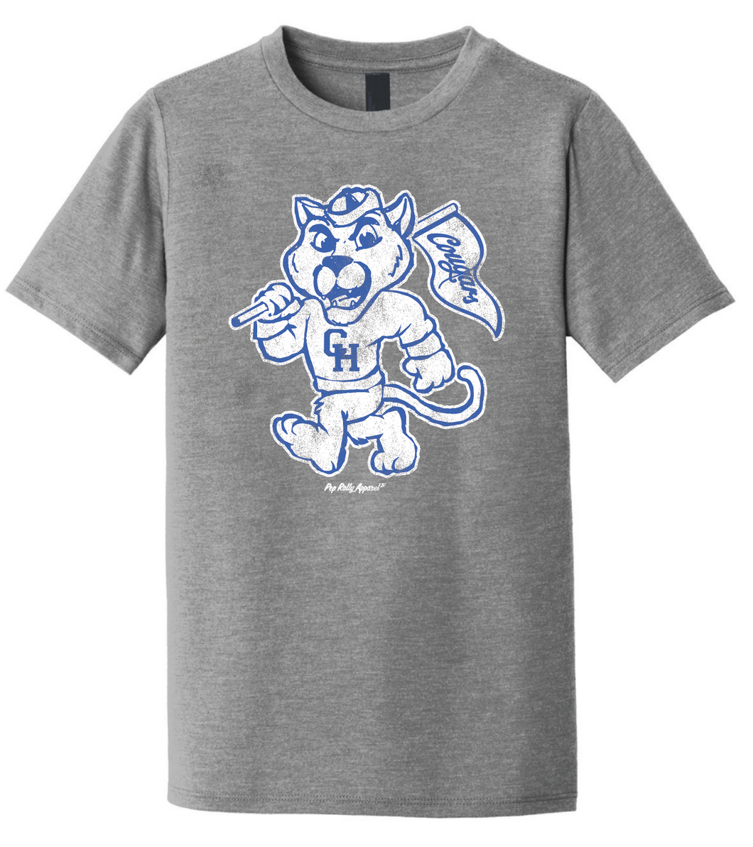 BIG COUGAR MASCOT GRAY TEE