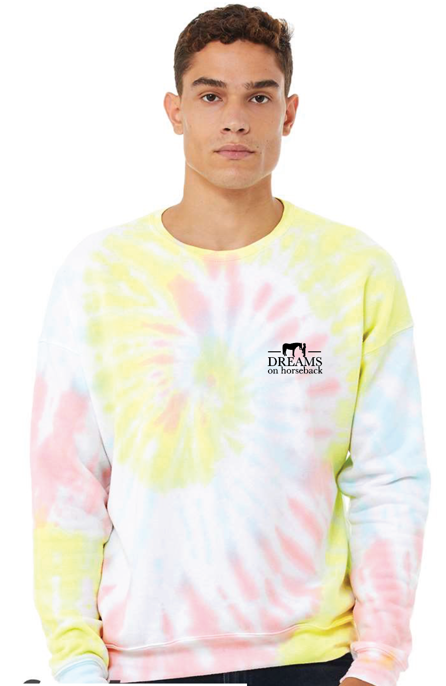 DOH UNISEX TIE DYE SWEATSHIRT RAINBOW PASTEL