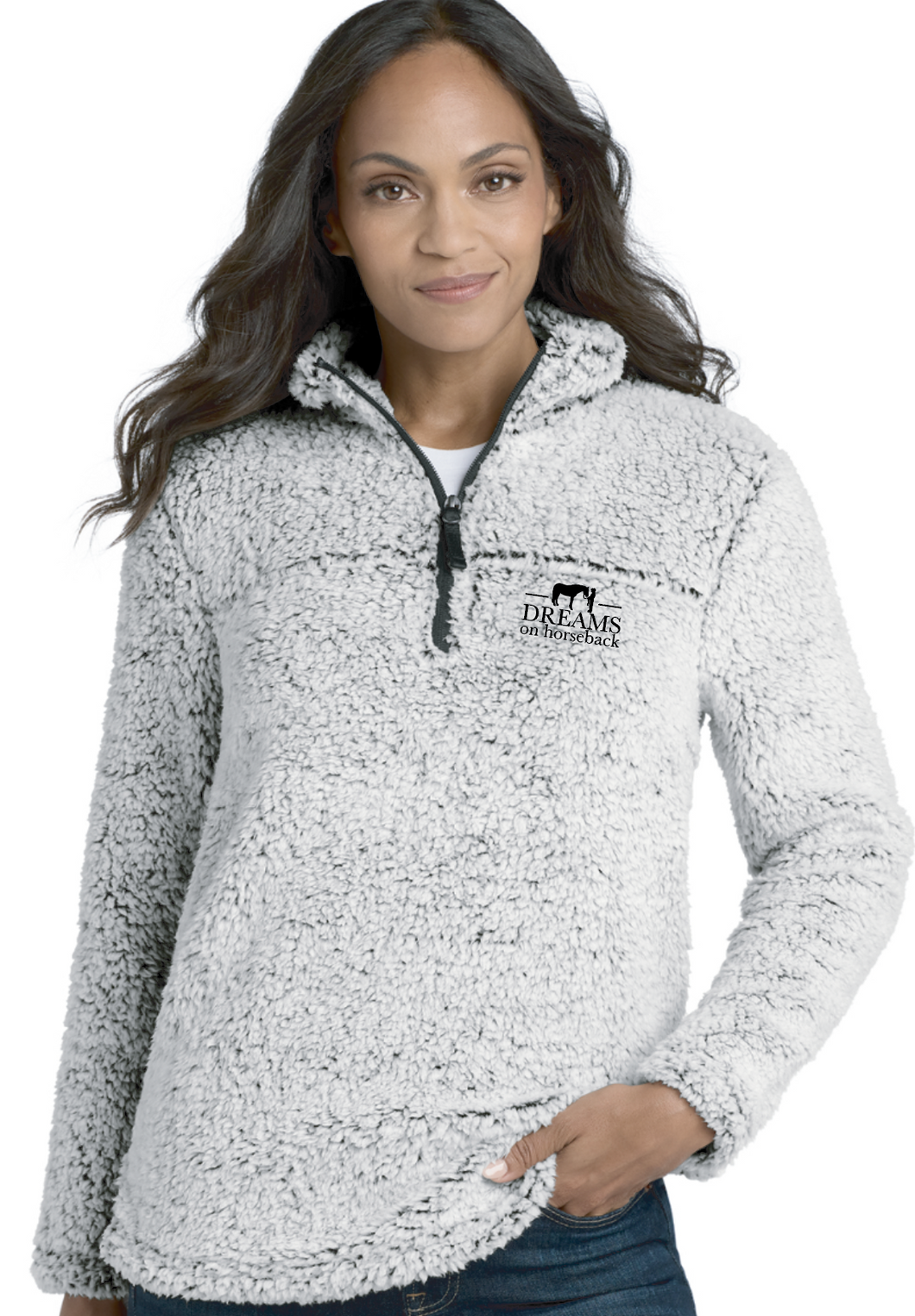 DOH WOMENS COZY QUARTER ZIP GRAY HEATHER