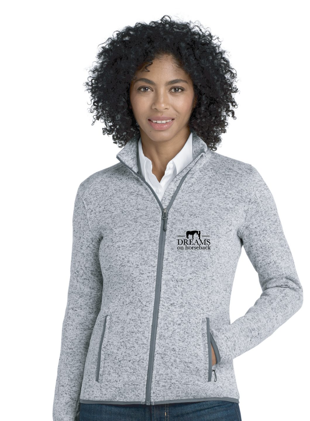 DOH WOMENS FLEECE JACKET GRAY HEATHER