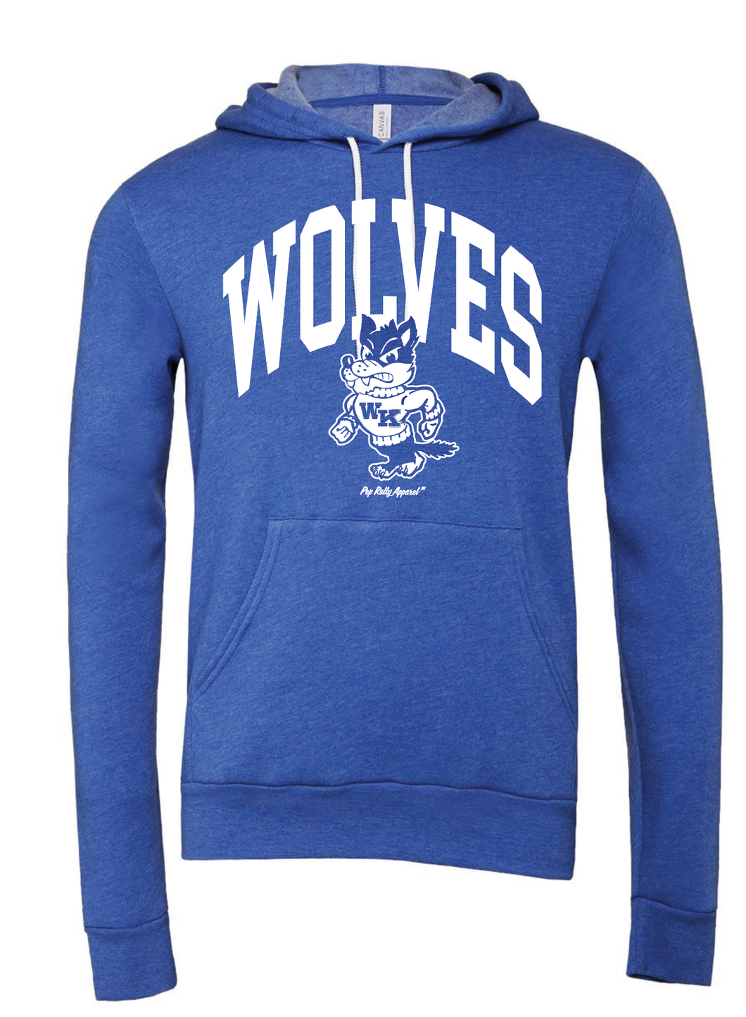 WOLVES ARCH W MASCOT HOODIE HTR ROYAL