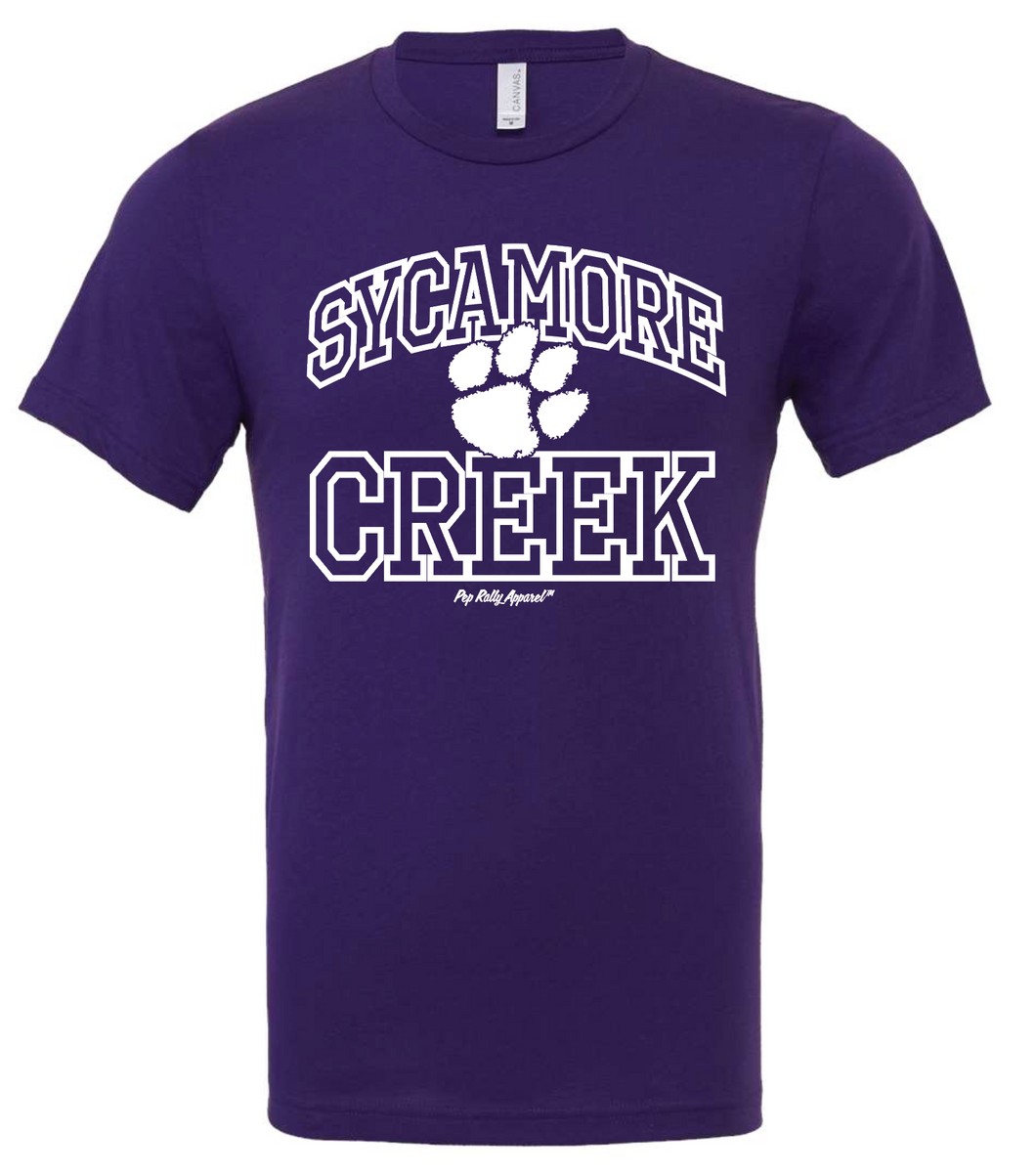 SYCAMORE CREEK PAW PURPLE TEE