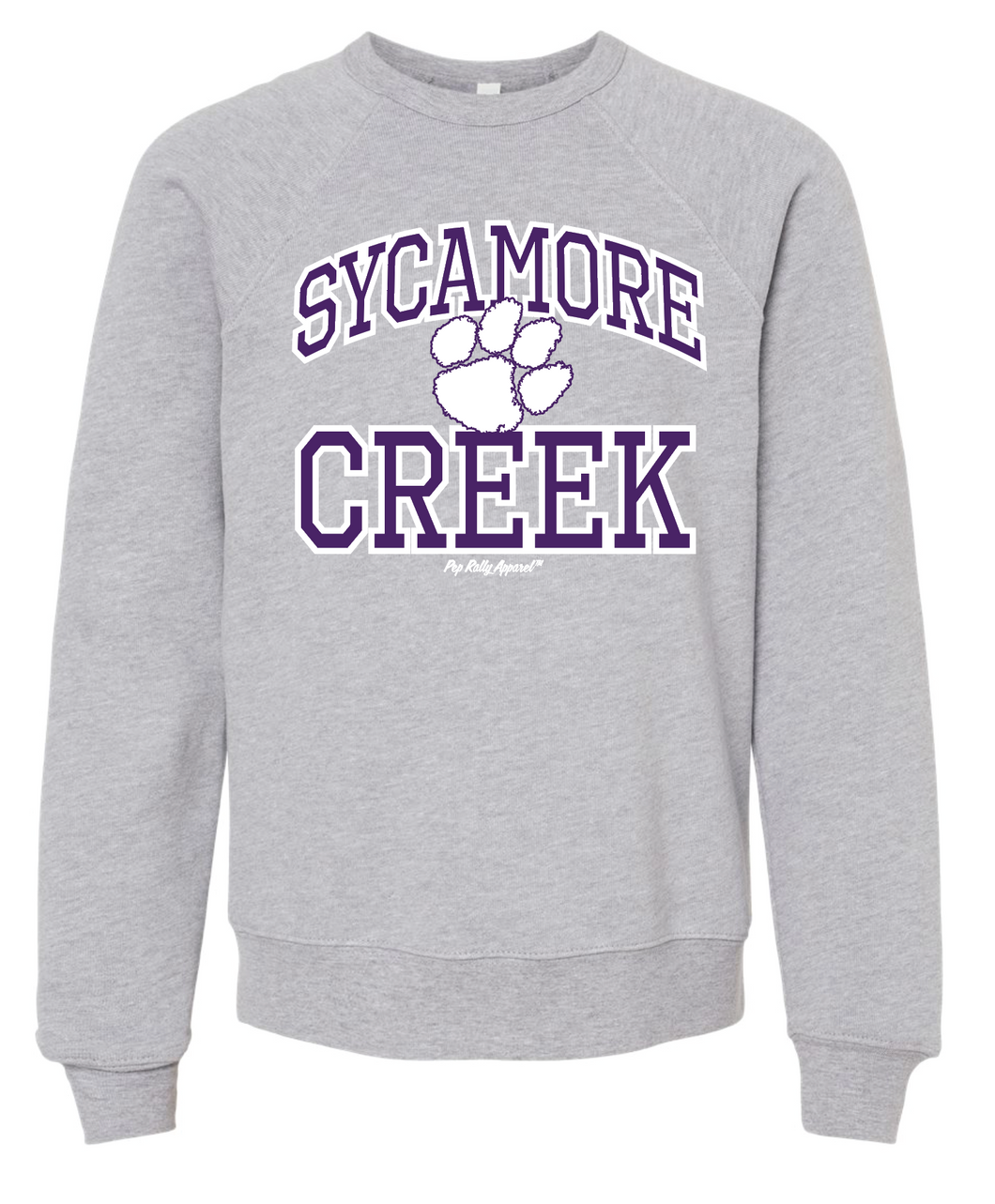 SYCAMORE CREEK PAW GREY CREW SWEATSHIRT