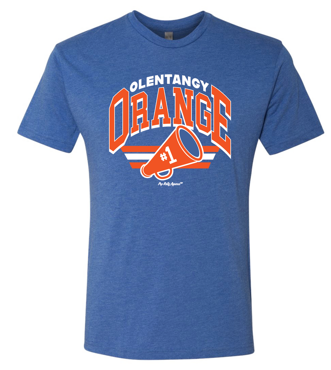 ORANGE CHEER BLUE TEE