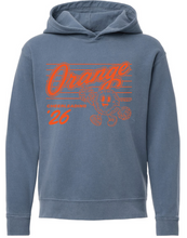 Load image into Gallery viewer, ORANGE CHEER BLUE HOODIE
