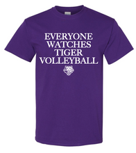 Load image into Gallery viewer, PHSC GIRLS VOLLEYBALL EVERYONE WATCHES PURPLE TEE
