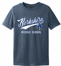 Load image into Gallery viewer, BERKSHIRE SCRIPT HEATHER NAVY TEE
