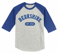Load image into Gallery viewer, BERKSHIRE HEATHER GREY/BLUE RAGLAN
