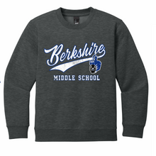 Load image into Gallery viewer, BERKSHIRE SCRIPT HEATHERED CHARCOAL FLEECE CREW
